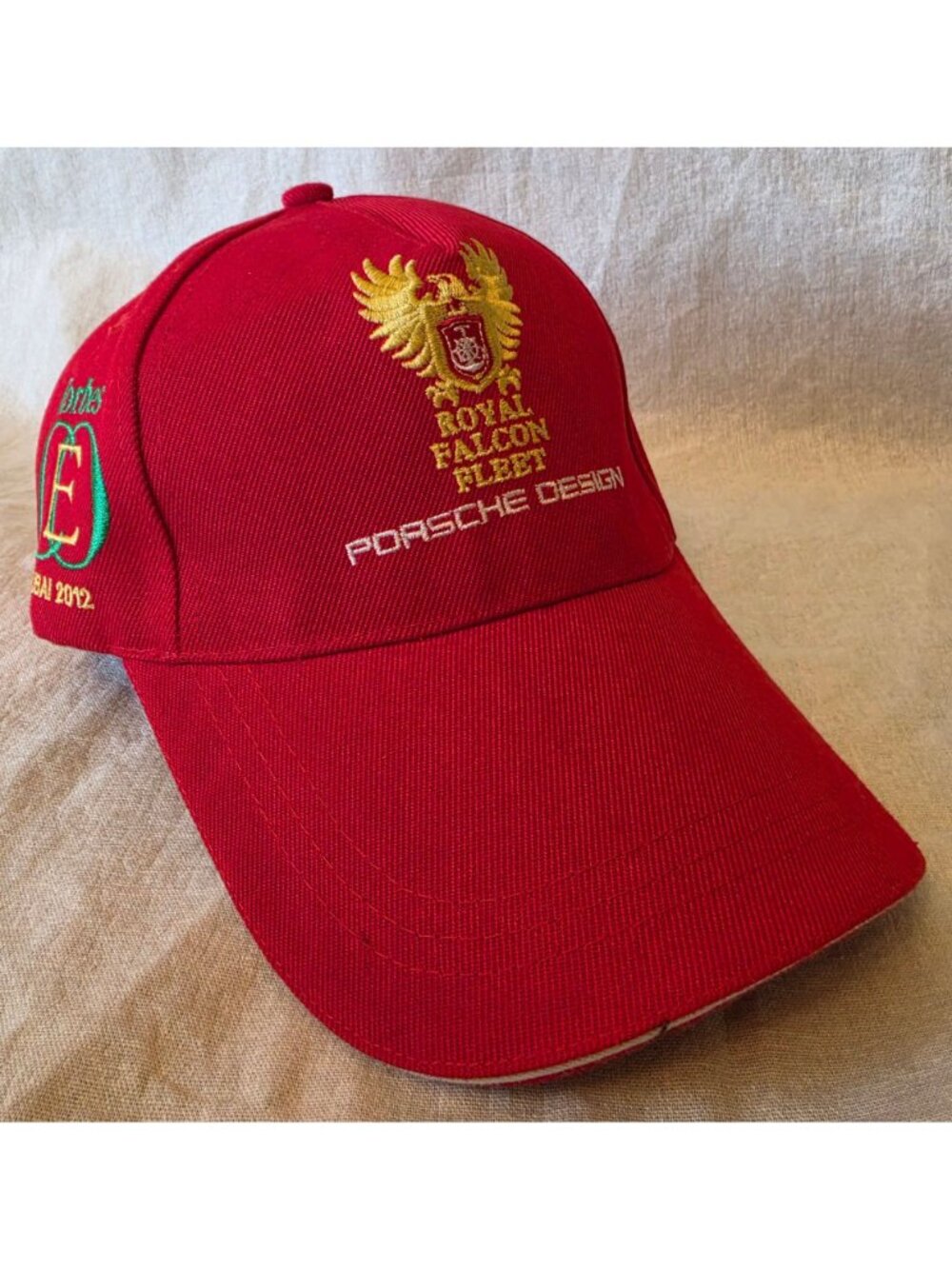 Porsche Design Royal Falcon Fleet Hat Red Gold Crest Luxury Motorsport Cap Rare - Picture 2 of 7